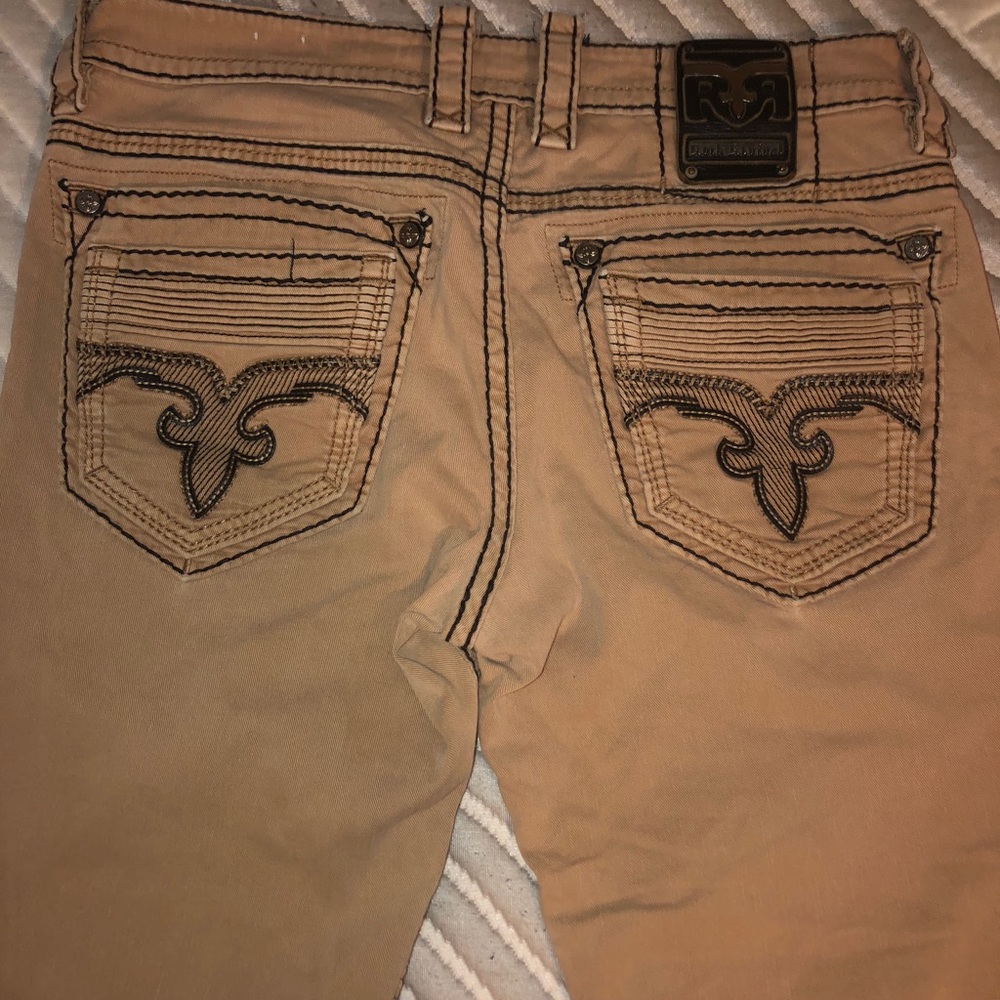New Tan and black Rock Revival Jeans